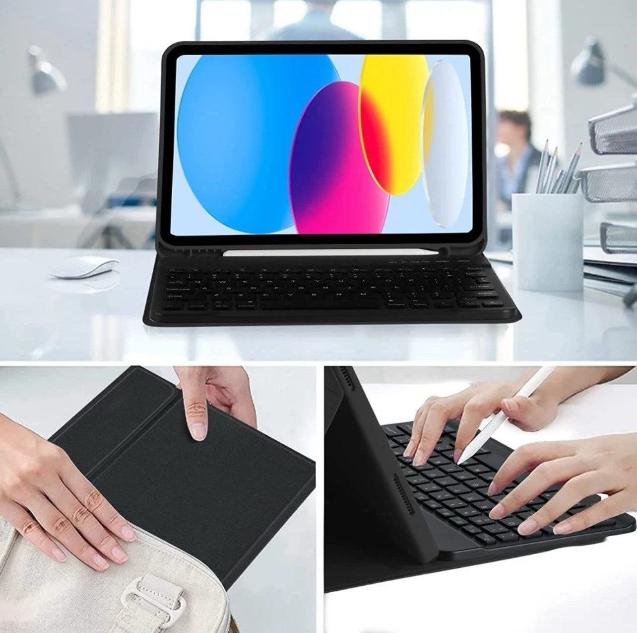 Schutzhülle Tastatur mit Stifthalter Für iPad 9./8./7./6.Gen 2021/2020 9.7 10.2"1