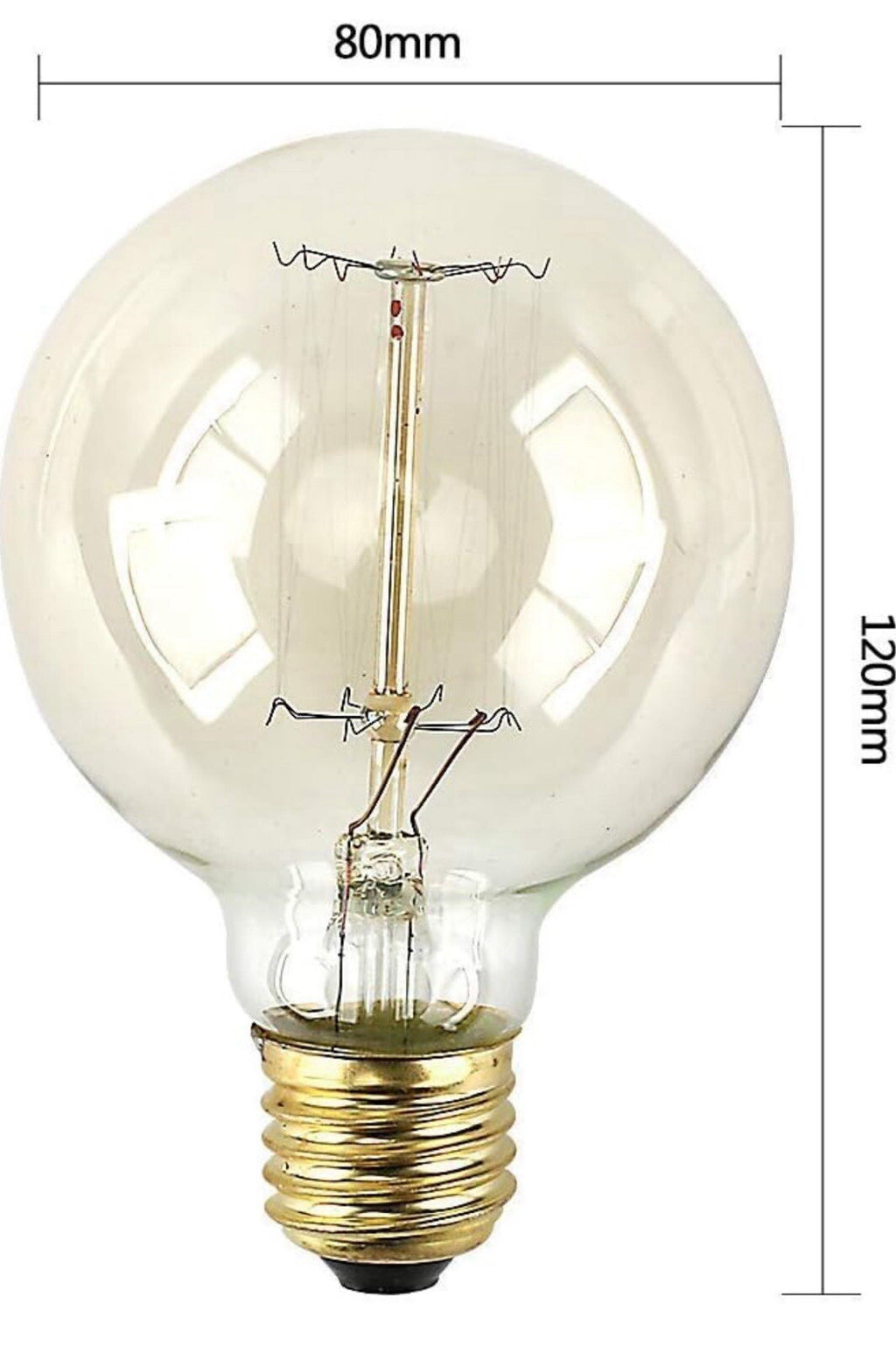 4x 40W Antique Vintage Gold G80 Dimmable Globe Light Bulb Edison Screw E272