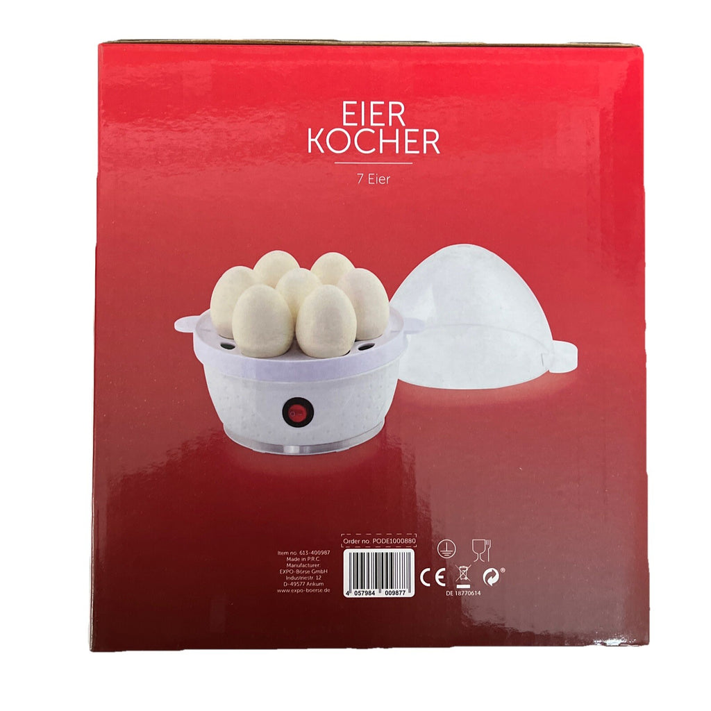 DESKI Eierkocher für 2 bis 7 Eier Edelstahl 380 Watt Weiß Kocher Frühstücksei2