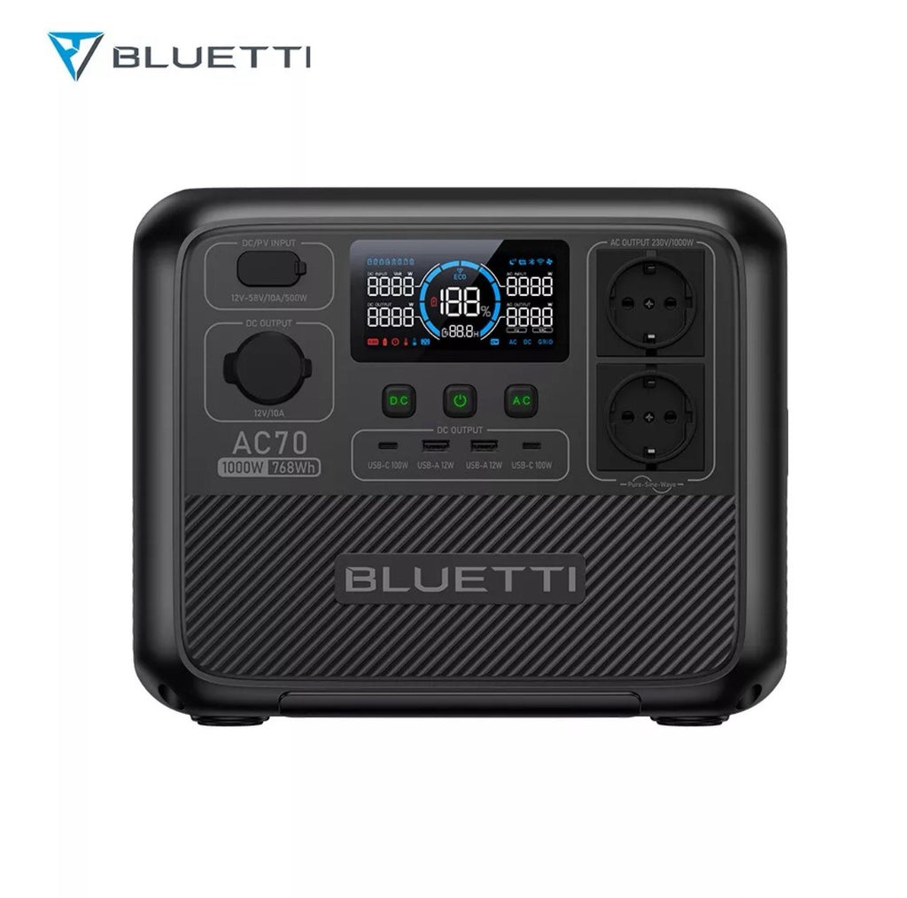 BLUETTI AC70 Powerstation 1000W Generator LiFePO4 768Wh0
