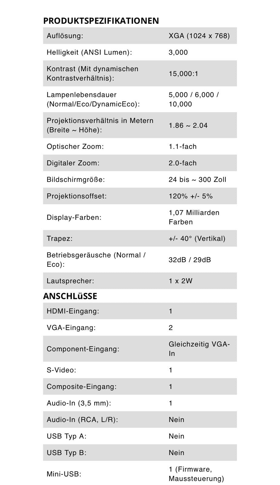 ViewSonic PJD5234L Mobiler Beamer mit 3000 ANSI-Lumen und XGA LAMP 211 Std3