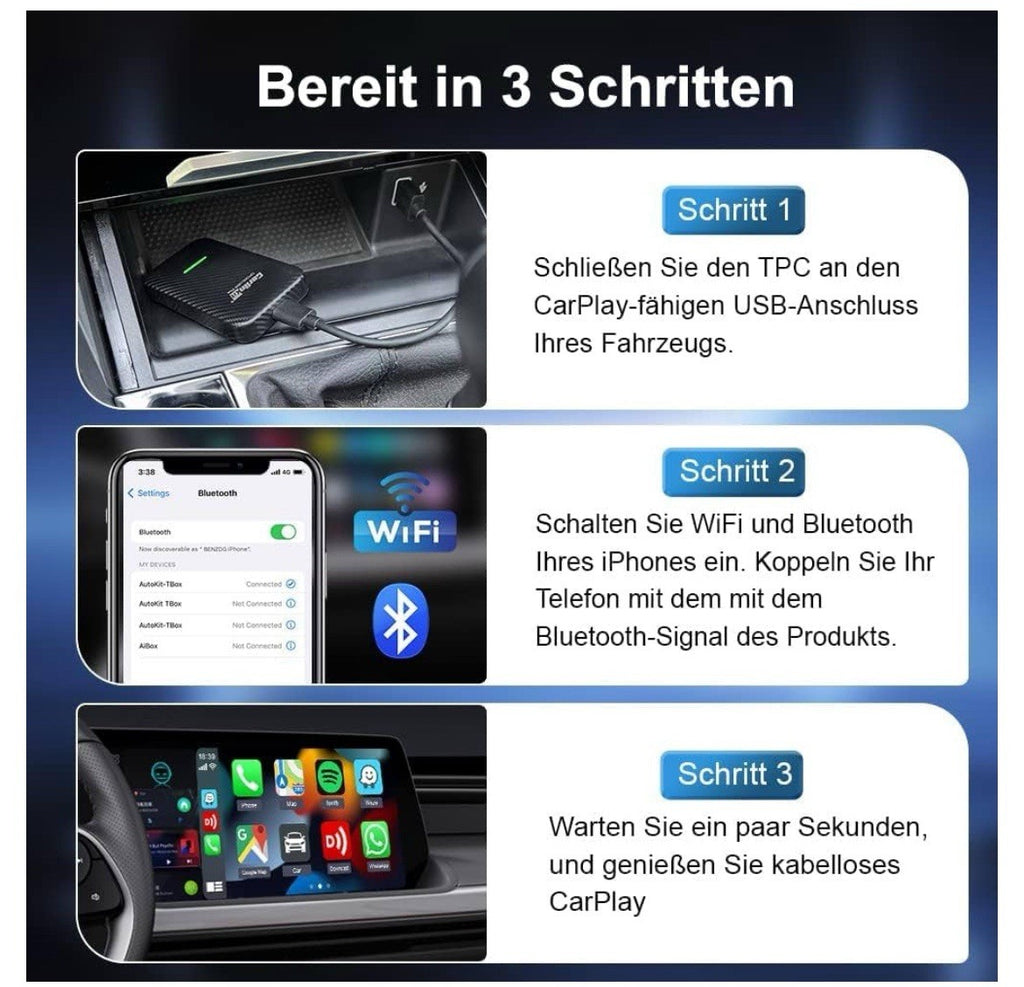 Carlinkit kabelloser CarPlay-Adapter CPC200-U2W Plus NEU3