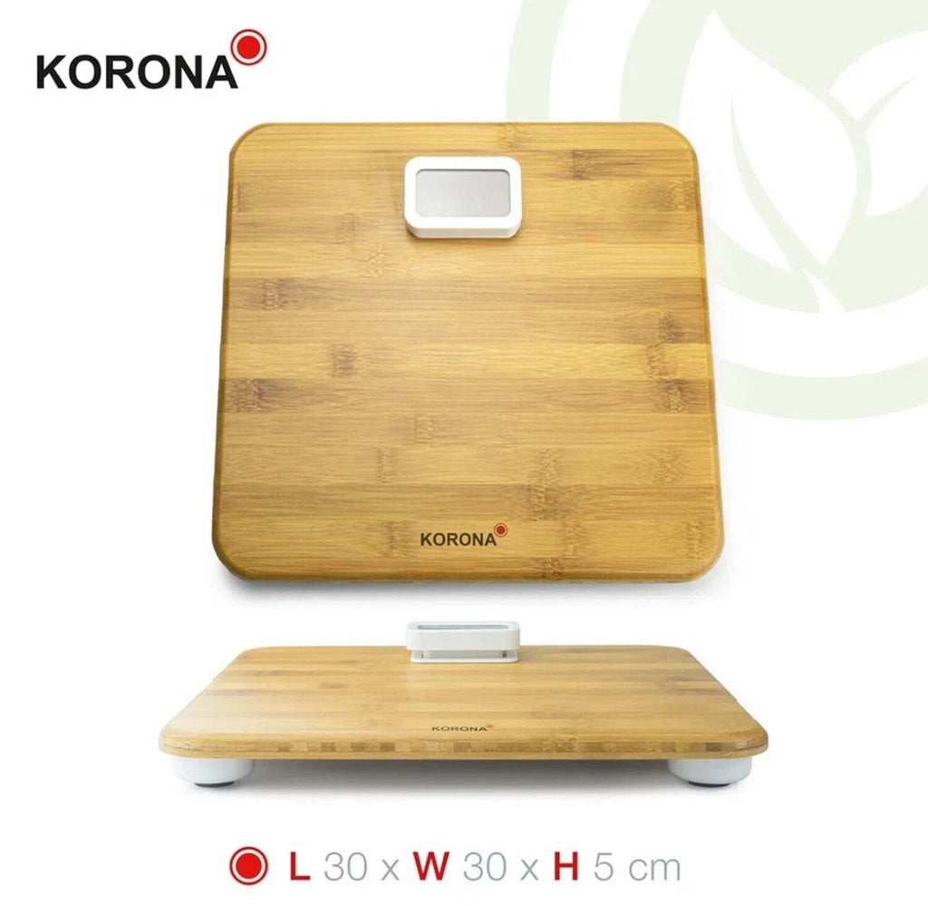KORONA MIRIAM Körperwaage Personenwaage batterielos Bambus 150kg LCD-Display5