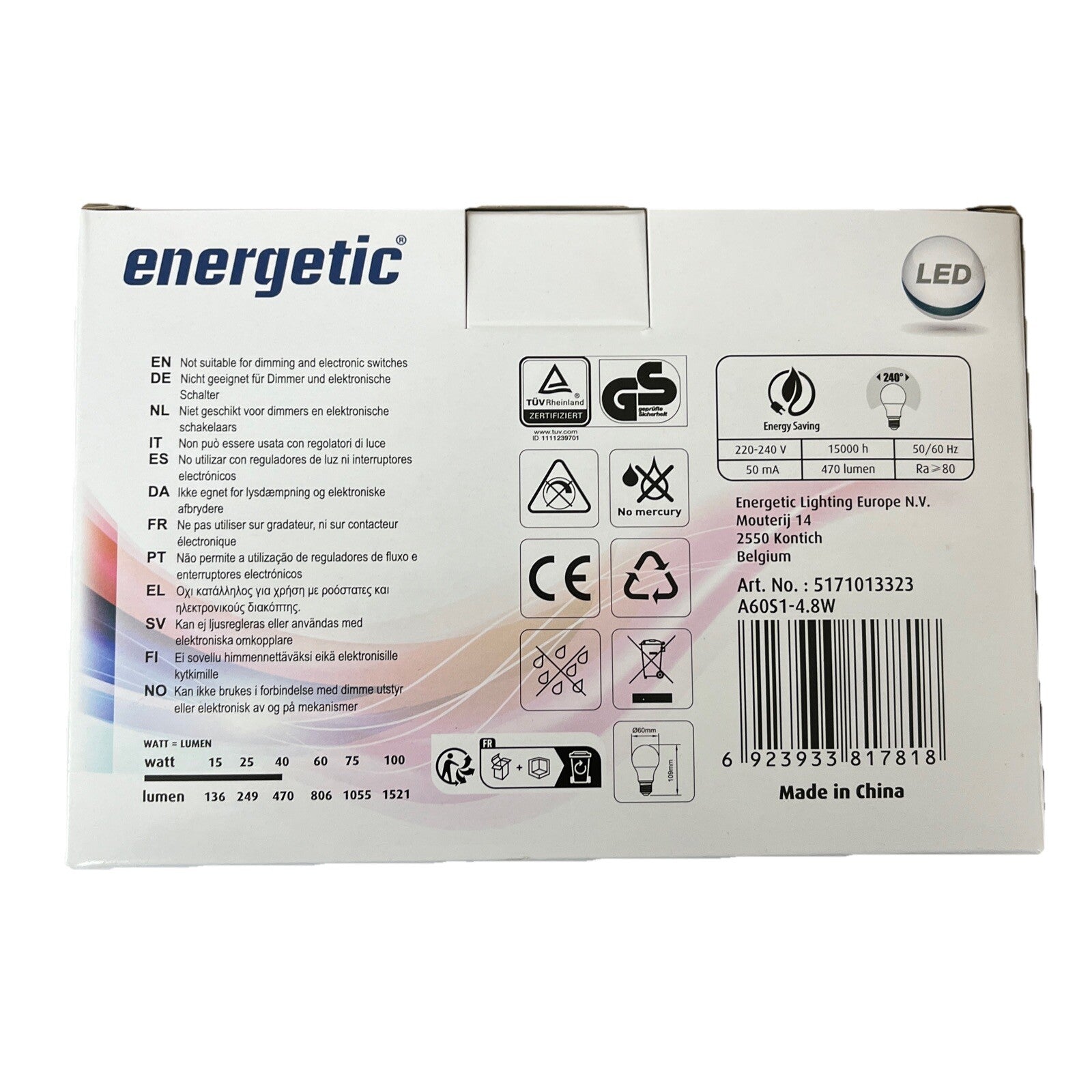 Nordlux 3er Pack LED Leuchtmittel E27 4,8Watt (470lm) 2700K warmweiß1