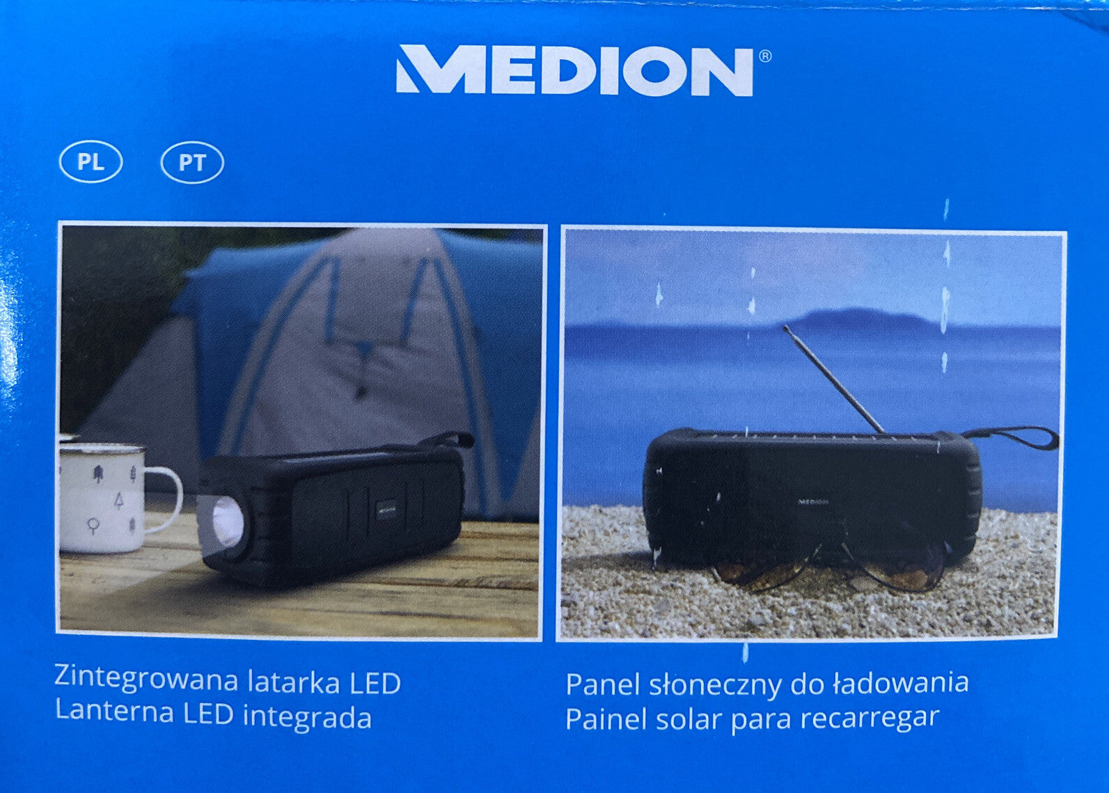 Medion MD43541 Solar Radio USB Mit lampe Schwarz NEU!1