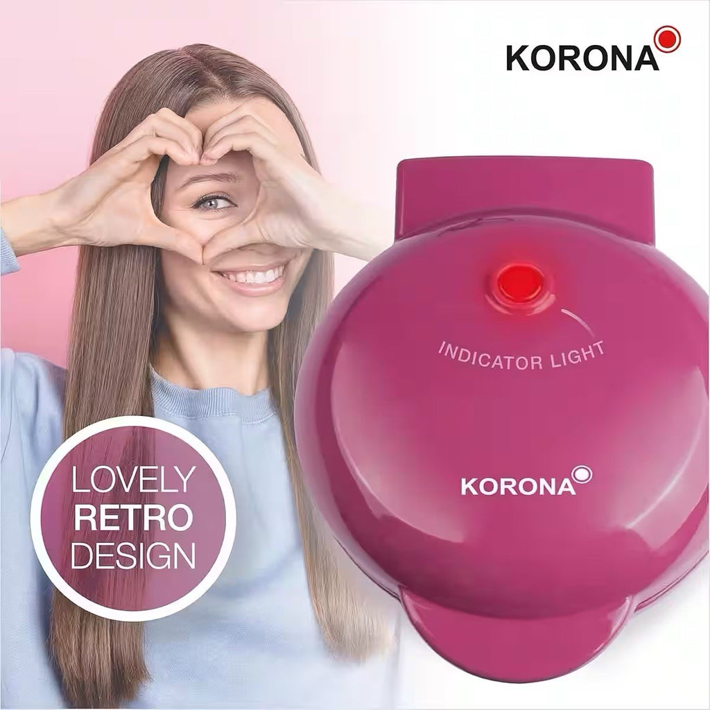 KORONA Mini-Herzwaffeleisen Herzform 550W Waffeleisen 41005 Retro-Design NEU4