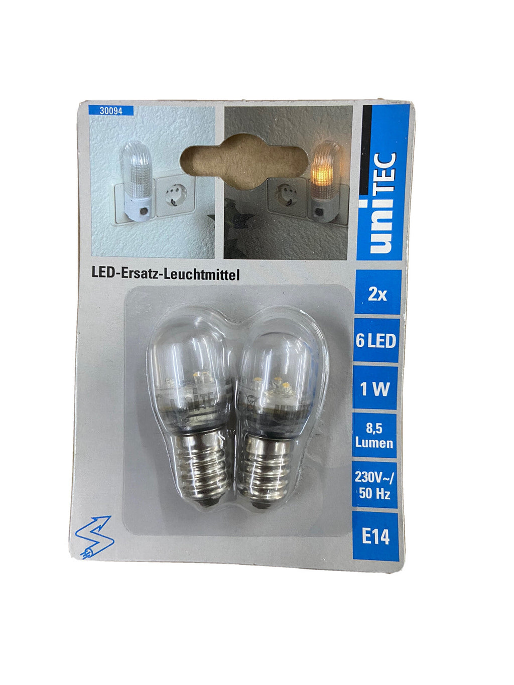 2x Unitec LED Leuchtmittel Kerzen 1W E14 Lampe 8.5 Lumen0