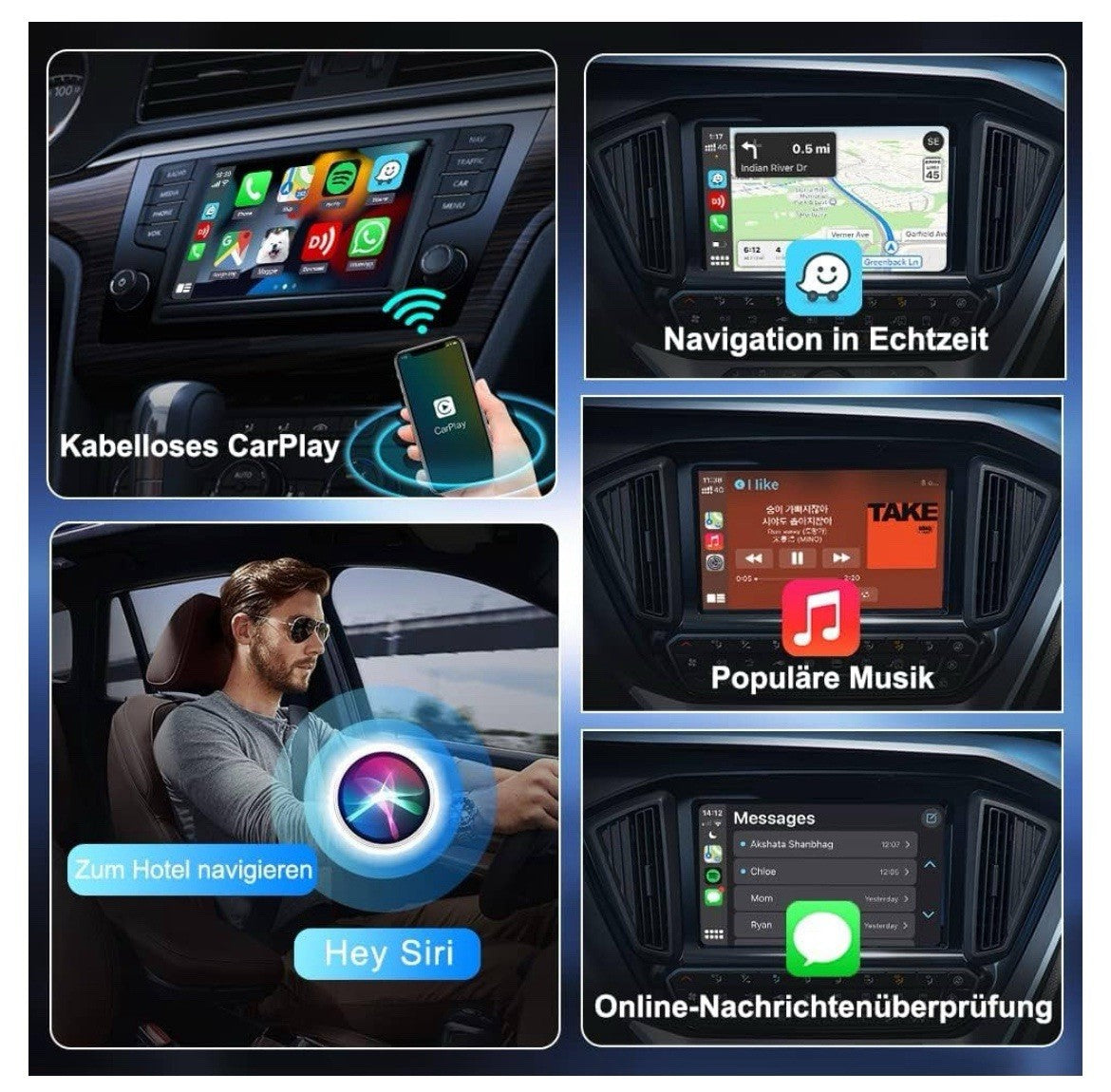 Carlinkit kabelloser CarPlay-Adapter CPC200-U2W Plus NEU1