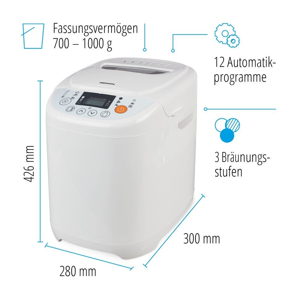 MEDION MD 14752 Brotbackautomat - Weiß1