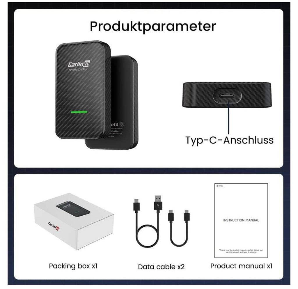 Carlinkit kabelloser CarPlay-Adapter CPC200-U2W Plus B-WARE4