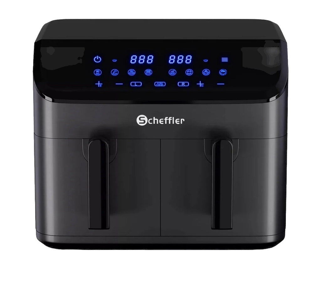 Scheffler Heißluftfritteuse 2 kammern 9L Airfryer 8 Programme1