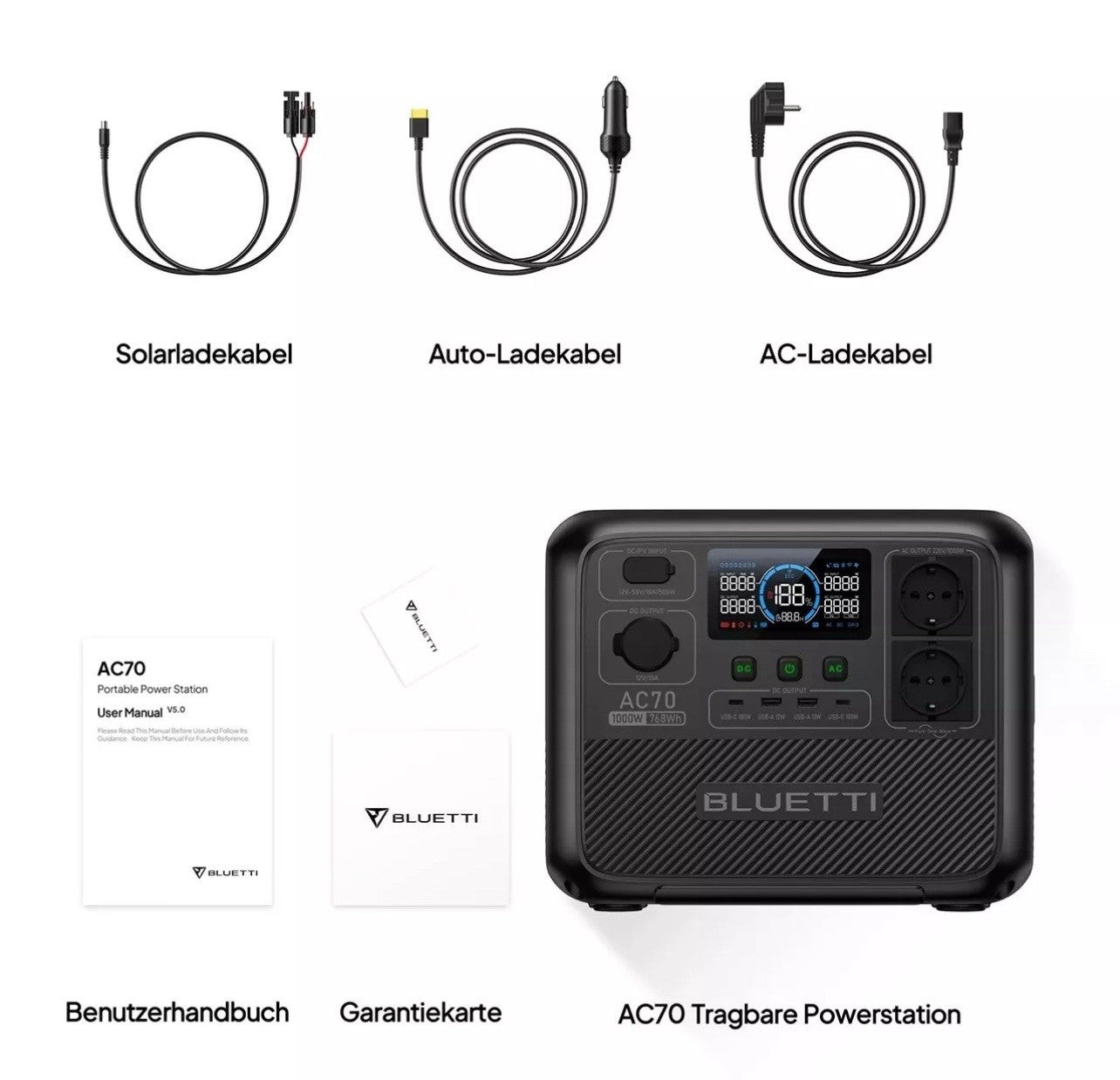 BLUETTI AC70 Powerstation 1000W Generator LiFePO4 768Wh2