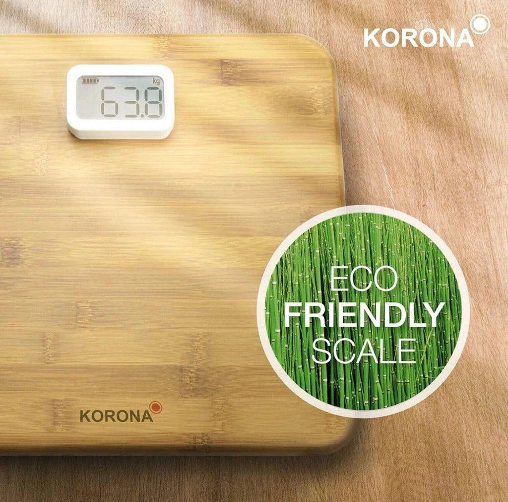 KORONA MIRIAM Körperwaage Personenwaage batterielos Bambus 150kg LCD-Display3