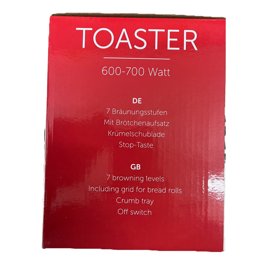 DESKI Toaster weiß  Brötchenaufsatz 700 W 2 Scheiben 7 Stufen2