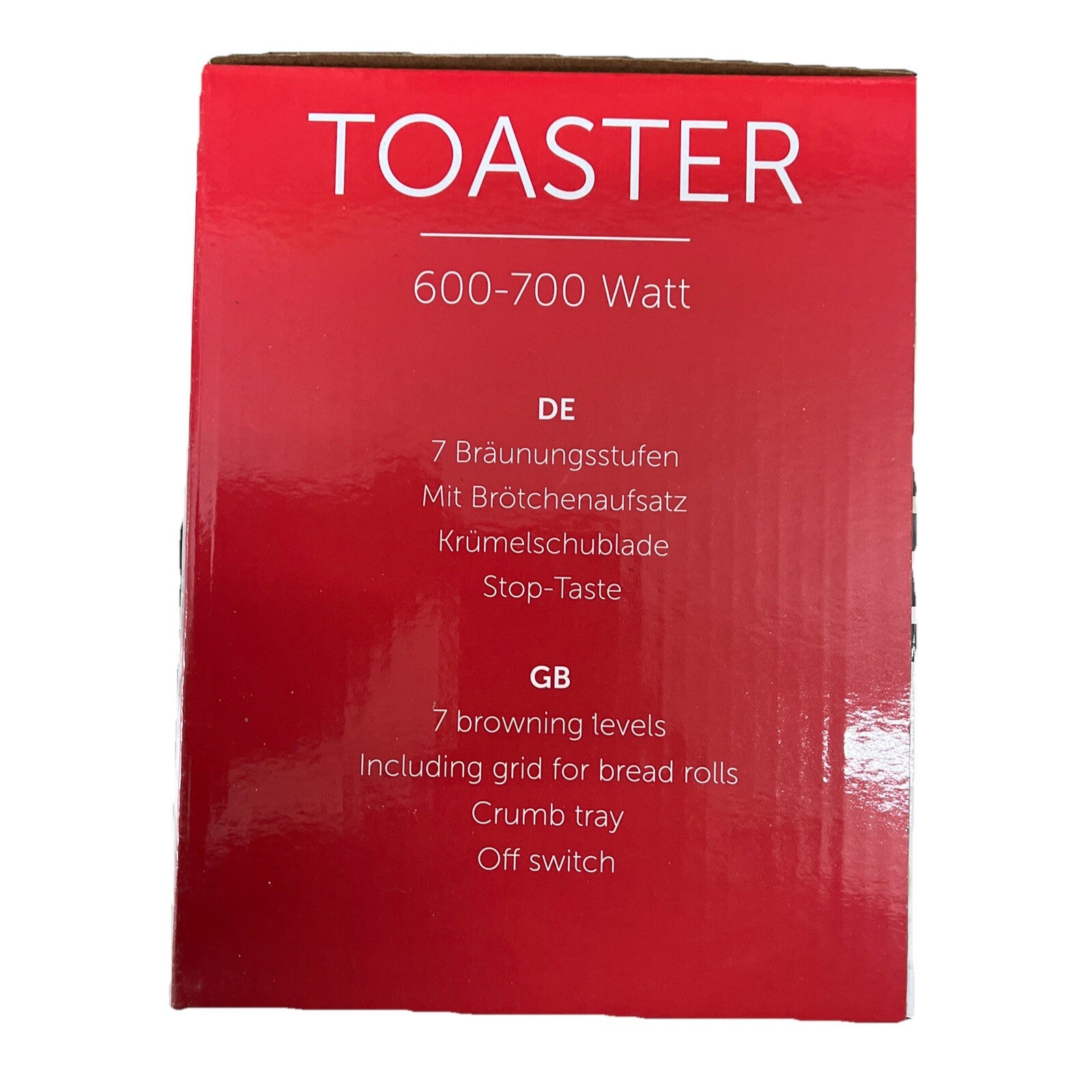 DESKI Toaster weiß  Brötchenaufsatz 700 W 2 Scheiben 7 Stufen2