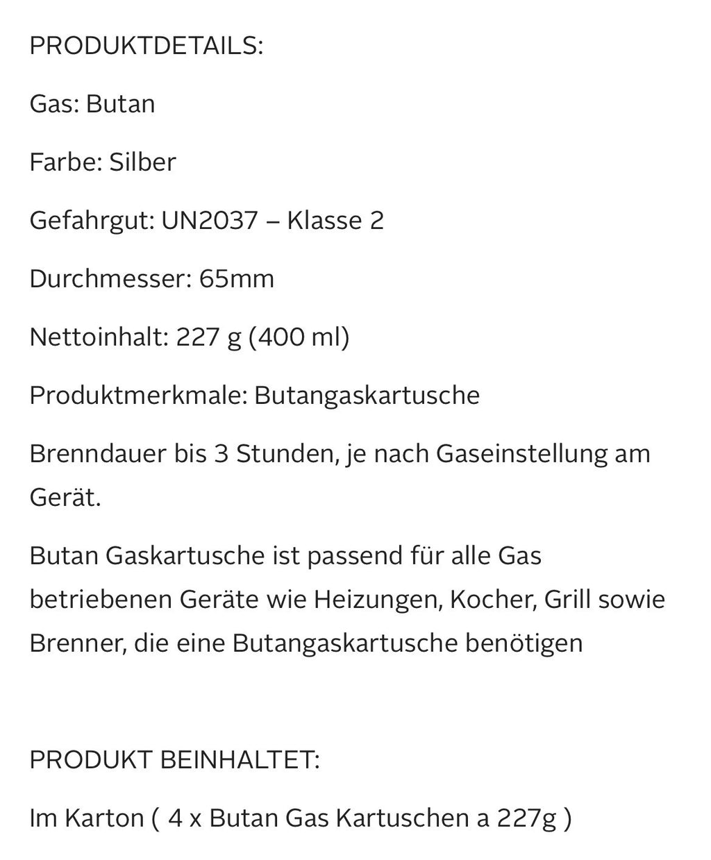 4x Gaskartuschen 227g Butan Gas Campingkocher Gaskocher Bunsenbrenner 400ml3