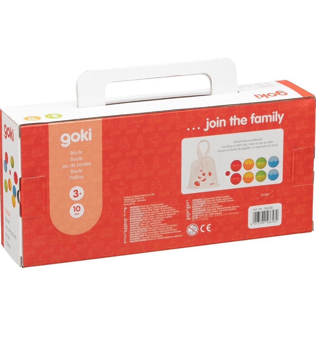 BOULE inkl. Baumwollbeutel Boccia Kugelstoßen Drinnen und Draußen Familienspiel2