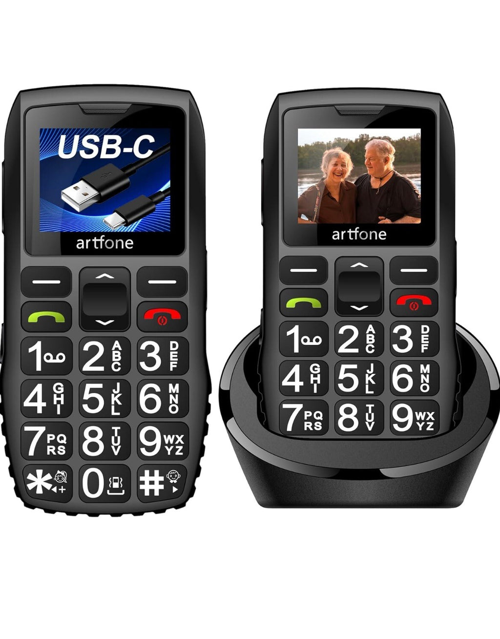 Artfone C1+ Mobile Seniorenhandy ohne Vertrag  große Tasten 1400mAh0