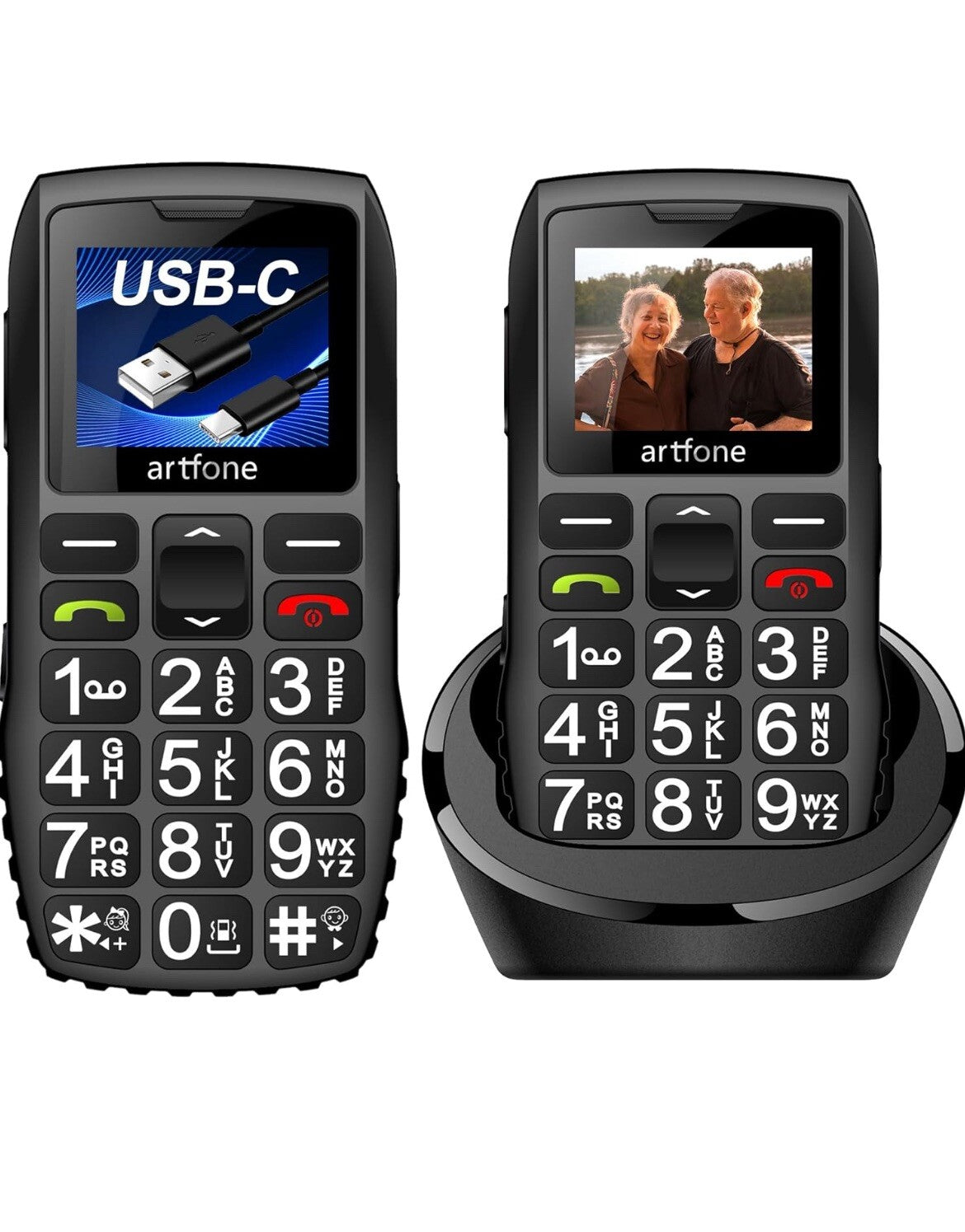 Artfone C1+ Mobile Seniorenhandy ohne Vertrag  große Tasten 1400mAh0