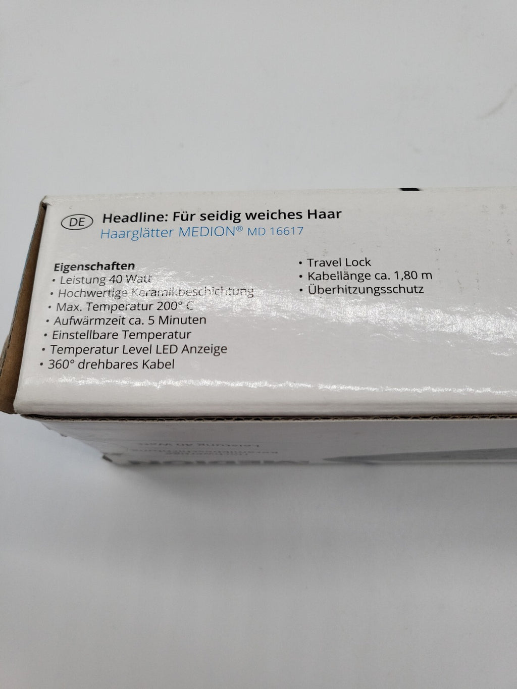 MEDION MD 16617 Elektrisches Haar Keramik Haarglätter NEU!1