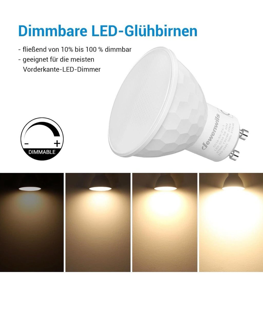 6x Dewenwils  GU10 LED Lampen Warmweiss Dimmbar, 350LM, 2700K1