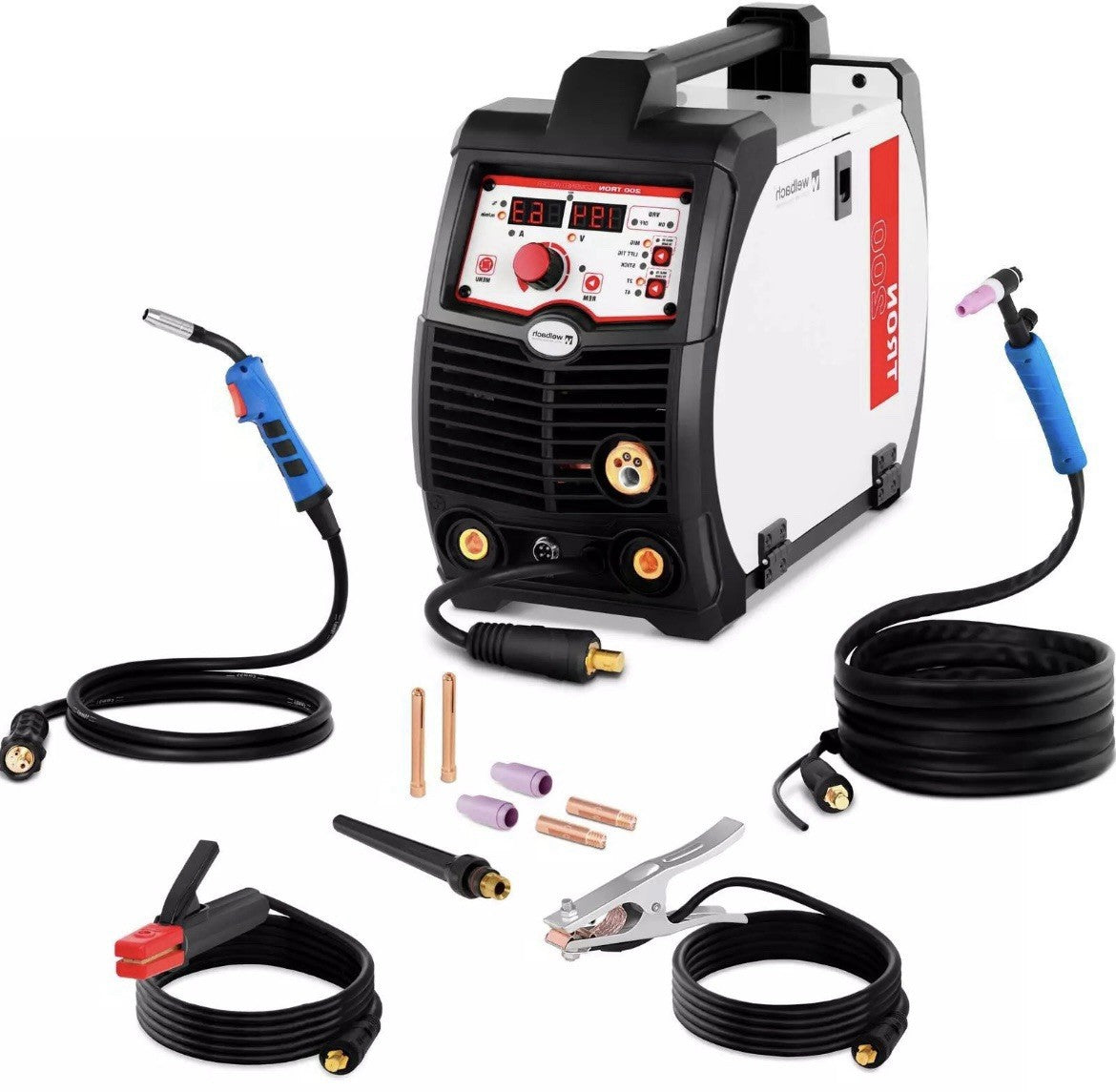 Welbach 4in1 KOMBI Schweißgerät - MIG/MAG WIG E-Hand MMA FCAW IGBT Digital 200 A0