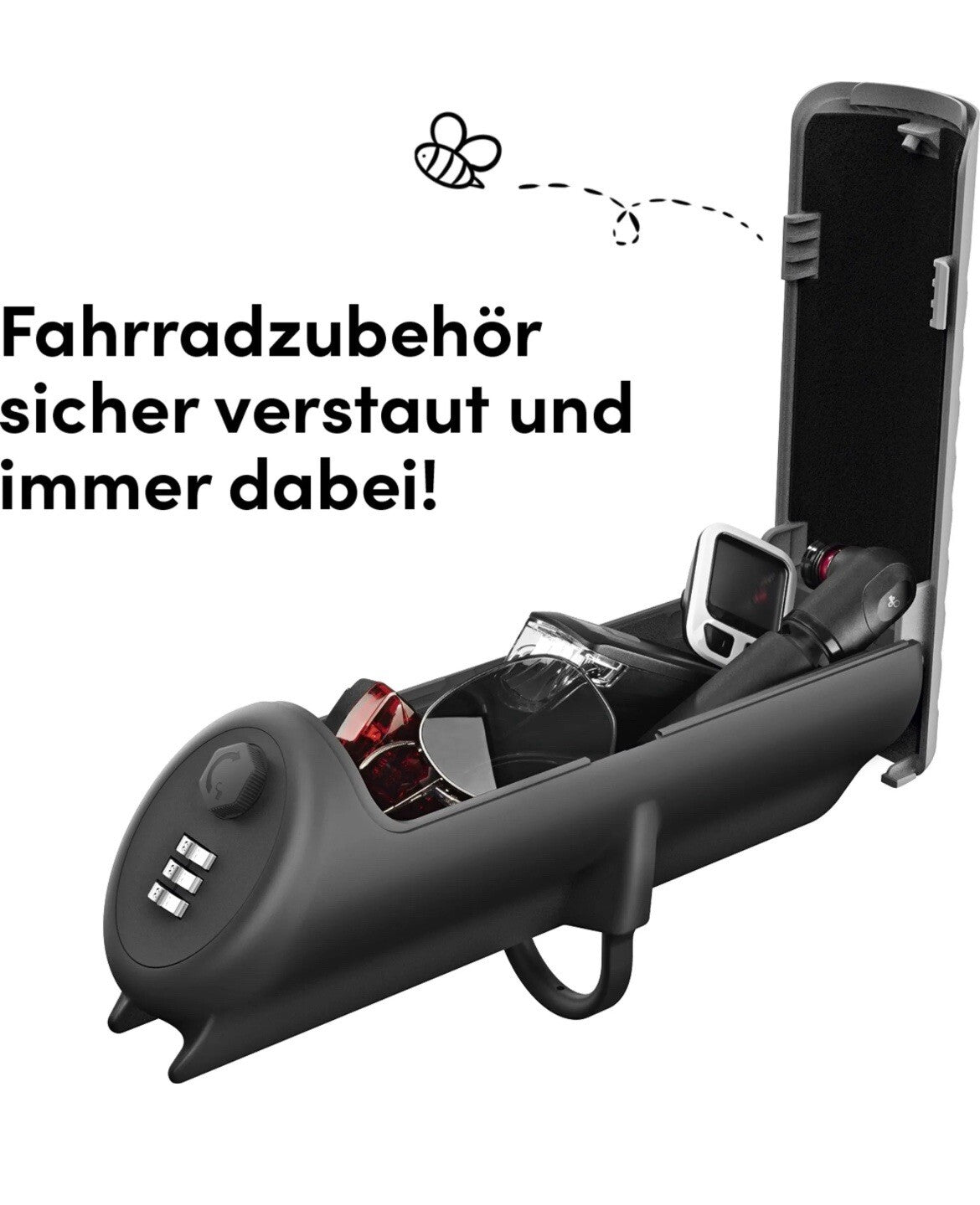 BeeMyBox Abschließbare Fahhradbox alternatrive Fahrradtasche mit Zahlenschloss 2