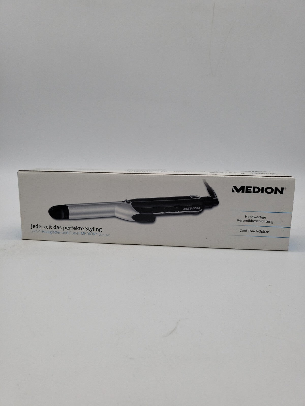 MEDION MD 16621 2 in 1 Elektrisches Haar Keramik Haarglätter und Curler NEU!0