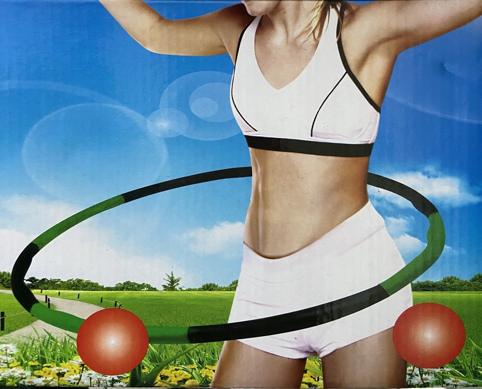 Profi Hula Hoop Fitness Reifen Bauchtrainer Schaumstoff 8 Teile Hoola Hulla Hupp0