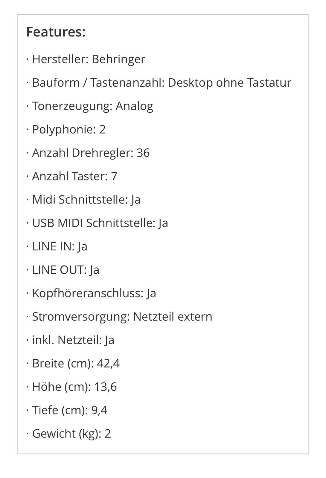 BEHRINGER Paraphonic Analog Semi Modular Synthesizer NEUTRON Rot 88-keys NEU1