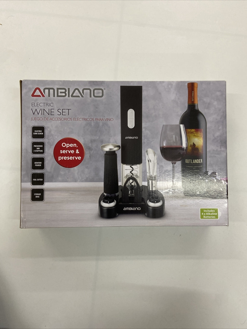 Ambiano Elektrischer Korkenzieher zum öffnen von Wein im Geschenkset0