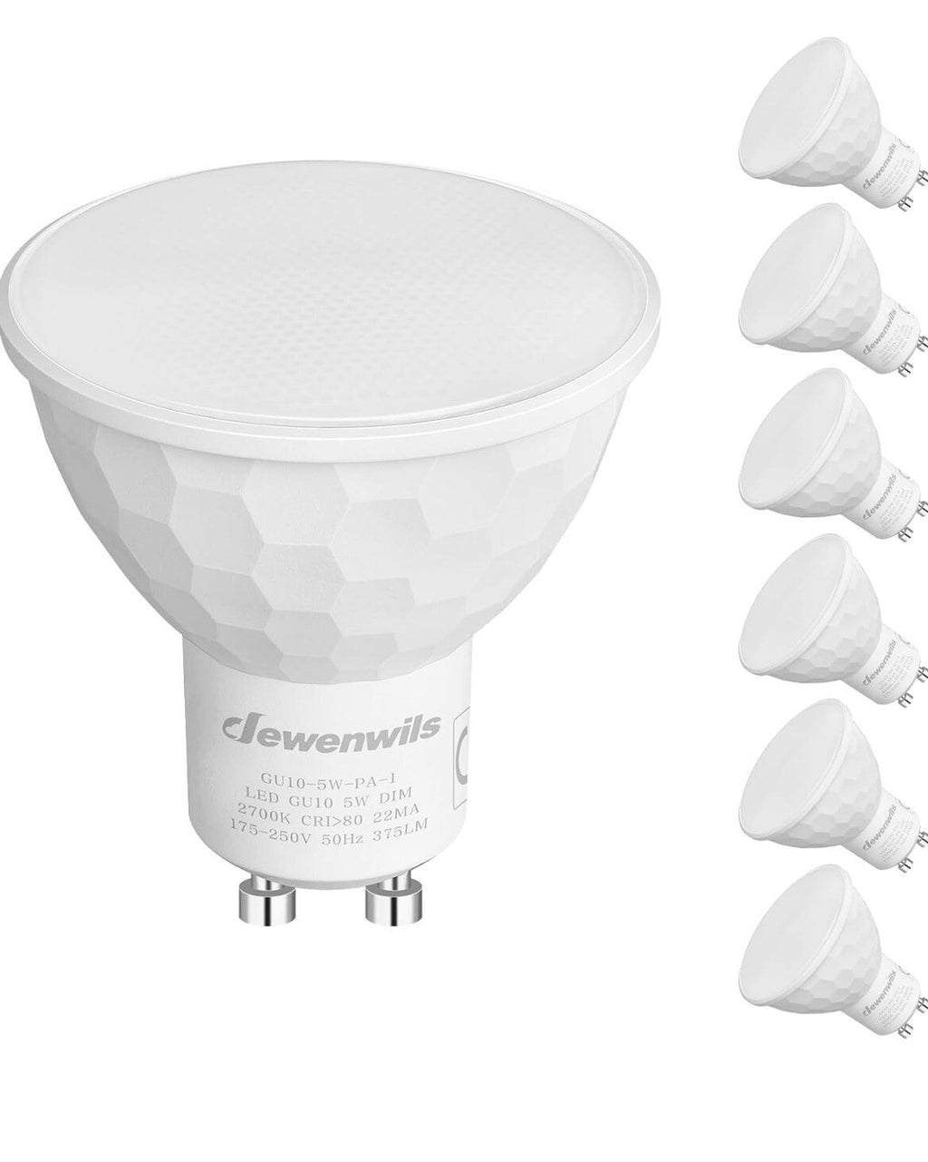 6x Dewenwils  GU10 LED Lampen Warmweiss Dimmbar, 350LM, 2700K0