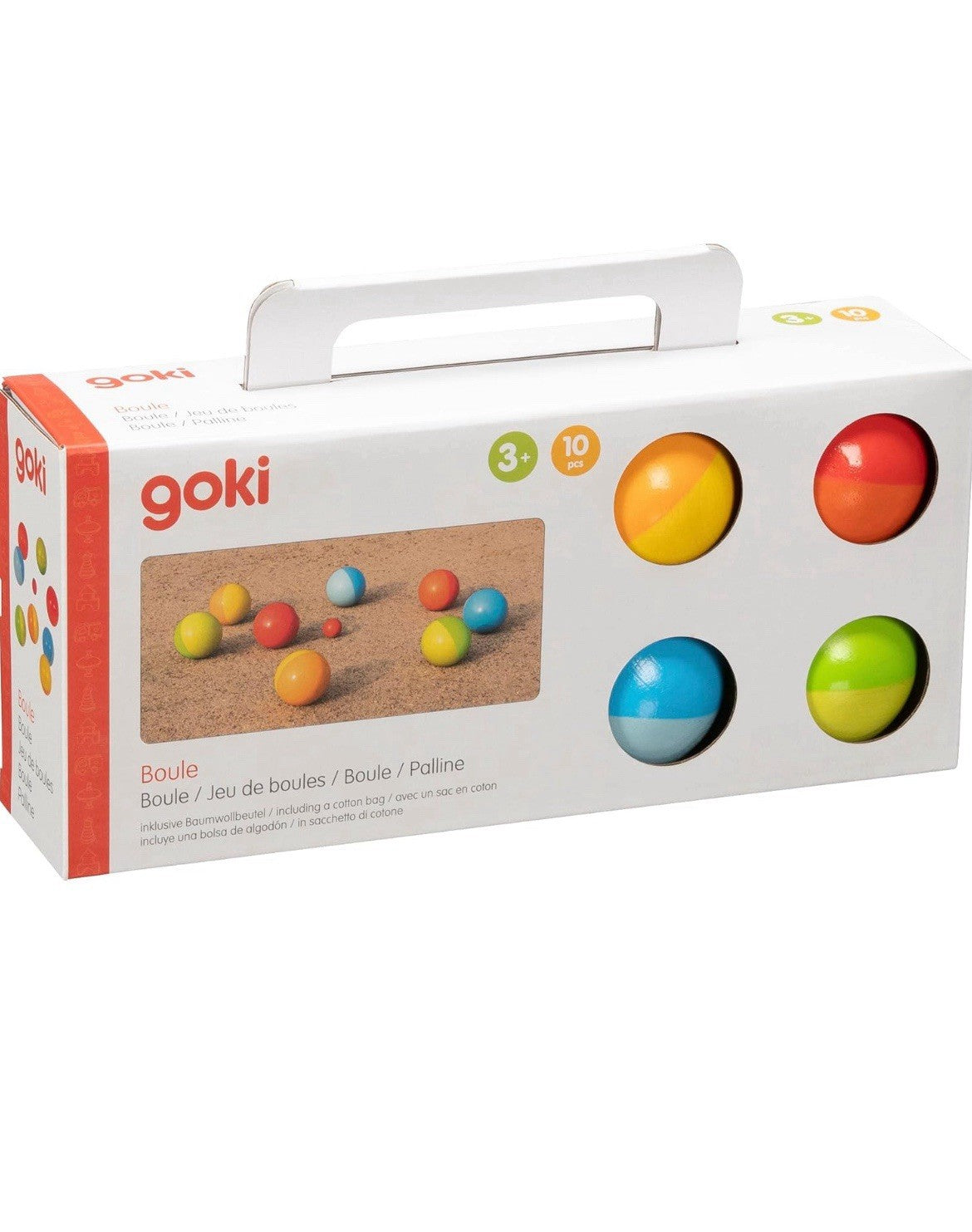 BOULE inkl. Baumwollbeutel Boccia Kugelstoßen Drinnen und Draußen Familienspiel0