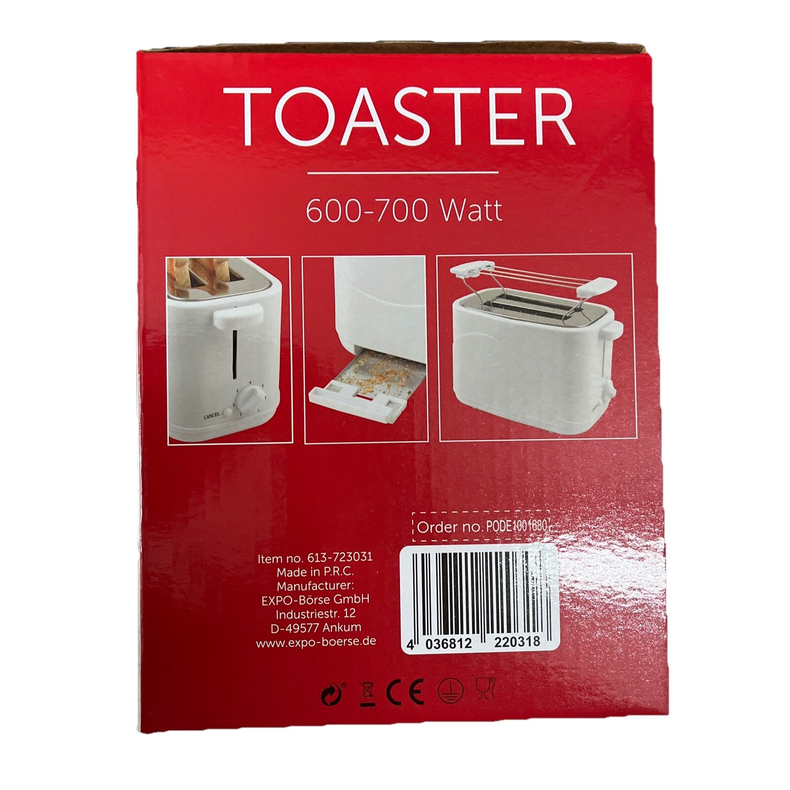 DESKI Toaster weiß  Brötchenaufsatz 700 W 2 Scheiben 7 Stufen1