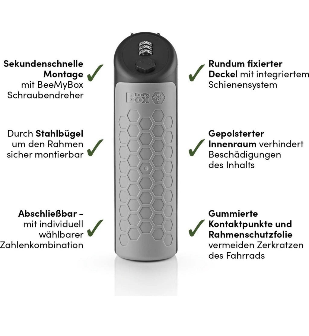 BeeMyBox Abschließbare Fahhradbox alternatrive Fahrradtasche mit Zahlenschloss 3