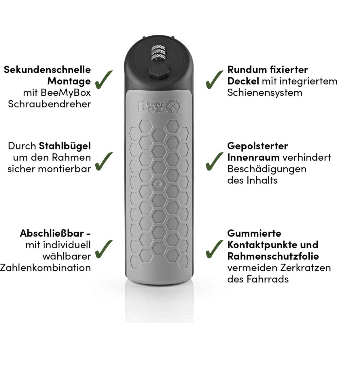 BeeMyBox Abschließbare Fahhradbox alternatrive Fahrradtasche mit Zahlenschloss 3