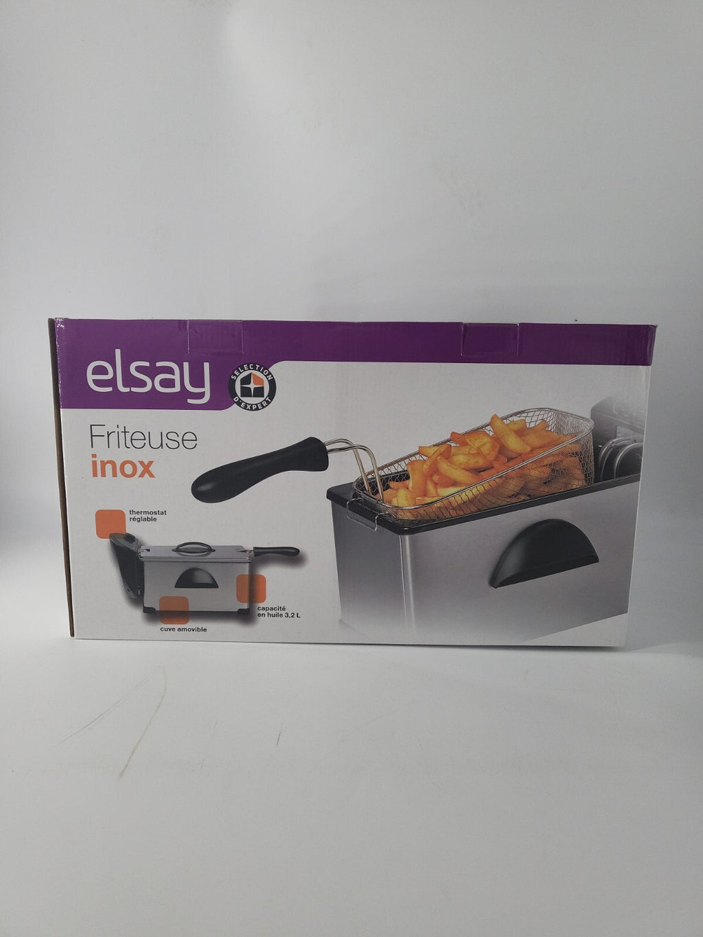 ELSAY inox Fritteuse 2000 Watt Edelstahl 3,2 Liter Neu0