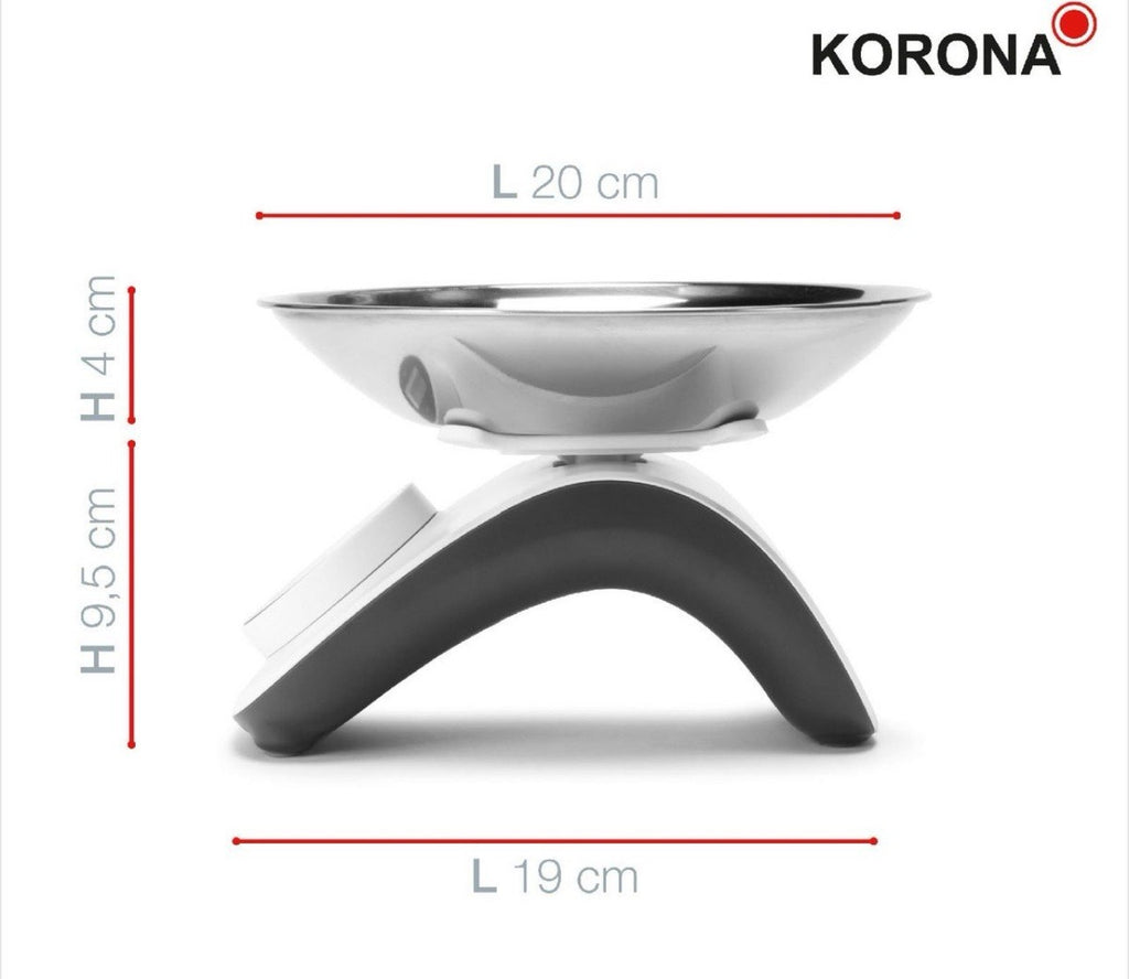 KORONA Küchenwaage CLEO 76161 Batterielose Waage Wiegeschale Edelstahl Tara1